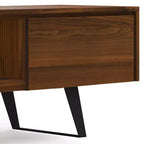 Meuble TV Mitchell de 183 cm pour téléviseurs jusqu'à 203 cm Noyer - : Meuble TV avec étagères fixes et ouvertes