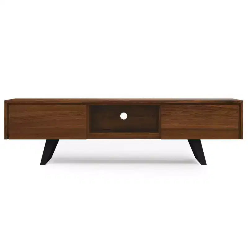 Meuble TV Mitchell de 183 cm pour téléviseurs jusqu'à 203 cm Noyer - : Meuble TV avec étagères fixes et ouvertes