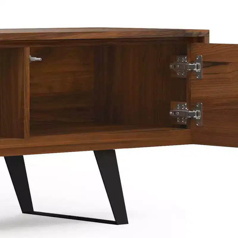 Meuble TV Mitchell de 183 cm pour téléviseurs jusqu'à 203 cm Noyer - : Meuble TV avec étagères fixes et ouvertes
