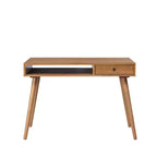 Bureau Parker Mid-Century avec tiroir acacia marron clair : plateau en MDF, pieds en bois massif, mobilier de bureau à domicile