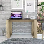 Bureau informatique Shenyang marron - : Design ergonomique, stratifié bois, 120,65 cm de large