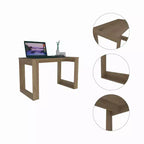 Bureau informatique Shenyang marron - : Design ergonomique, stratifié bois, 120,65 cm de large