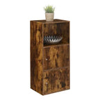 Armoire de rangement supplémentaire 2 portes avec étagère aspect bois de grange - : Loquets magnétiques, organiseur de bureau et de salle de bain