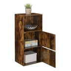 Armoire de rangement supplémentaire 2 portes avec étagère aspect bois de grange - : Loquets magnétiques, organiseur de bureau et de salle de bain