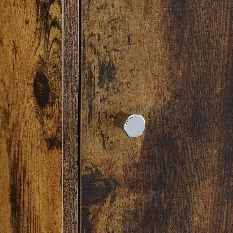 Armoire de rangement supplémentaire 2 portes avec étagère aspect bois de grange - : Loquets magnétiques, organiseur de bureau et de salle de bain