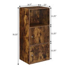 Armoire de rangement supplémentaire 2 portes avec étagère aspect bois de grange - : Loquets magnétiques, organiseur de bureau et de salle de bain