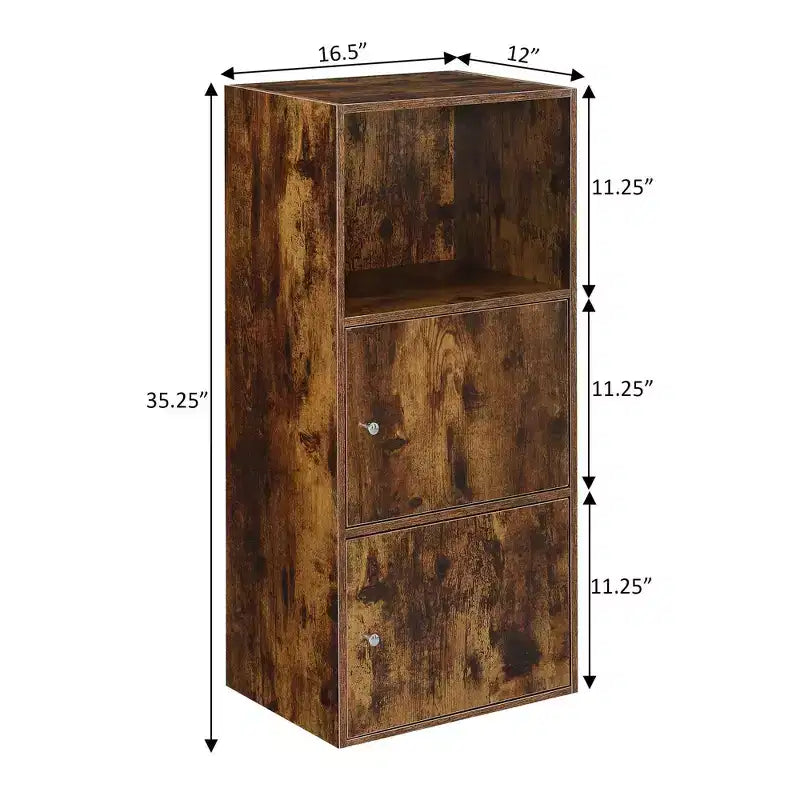 Armoire de rangement supplémentaire 2 portes avec étagère aspect bois de grange - : Loquets magnétiques, organiseur de bureau et de salle de bain