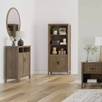 Armoire de rangement moyenne Brun fumé - : Étagères réglables, Meuble TV, Gestion des câbles