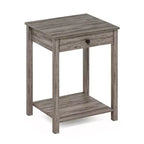 Table d'appoint de canapé Mid-Century avec tiroir et étagère ouverte, chêne rustique