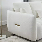 Canapé 3 places en tissu Teddy avec 3 coussins de dossier