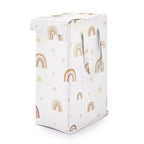 Sweet Jojo Designs Girl Foldable Laundry Hamper with Handles Boho Rainbow Pink Yellow and Beige