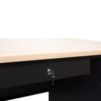 Bureau Cambridge de qualité commerciale à piédestal simple avec tiroirs verrouillables et cadre en métal