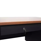 Bureau Cambridge de qualité commerciale à piédestal simple avec tiroirs verrouillables et cadre en métal