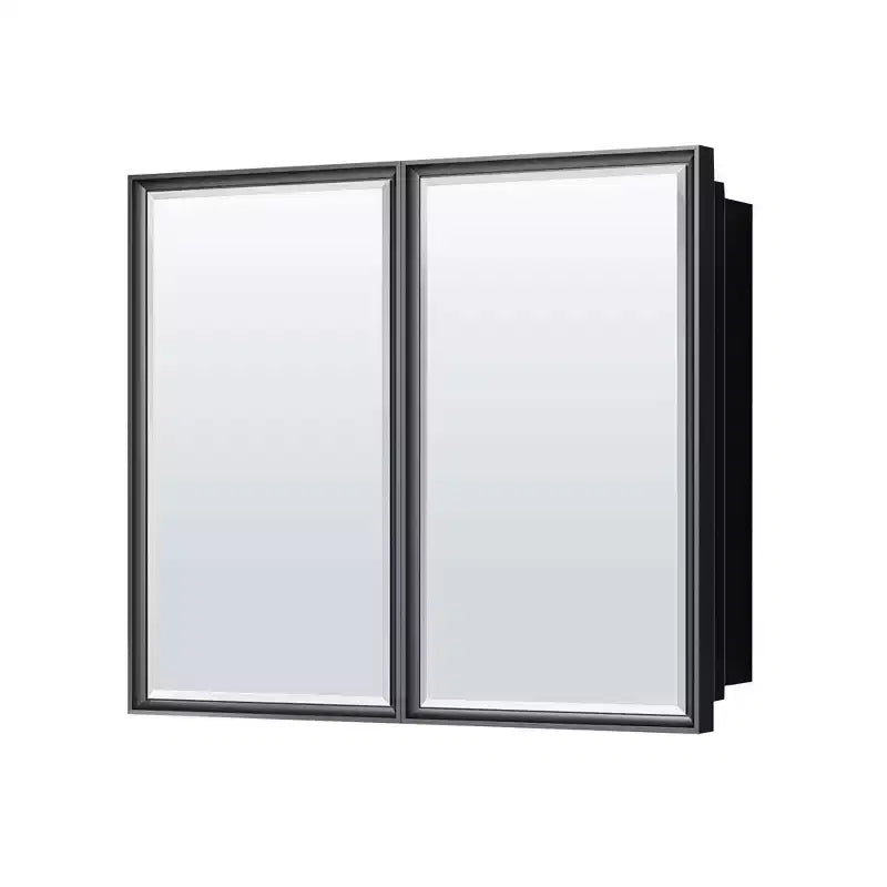 Armoire à pharmacie rectangulaire encastrée/en surface avec miroir, cadre en métal, 36 po L x 32 po H