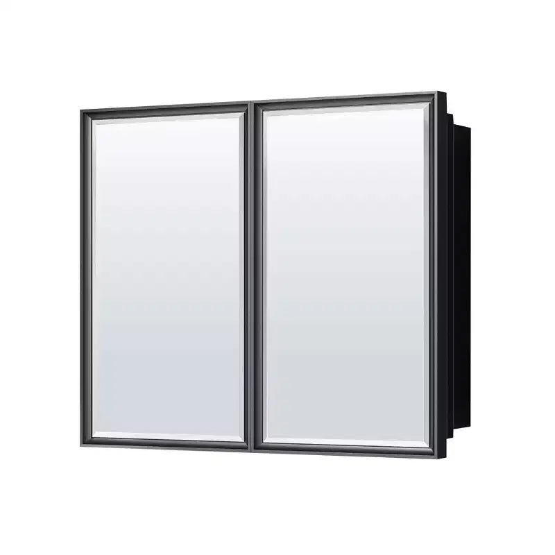 Armoire à pharmacie rectangulaire encastrée/en surface avec miroir, cadre en métal, 36 po L x 32 po H