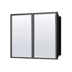 Armoire à pharmacie rectangulaire encastrée/en surface avec miroir, cadre en métal, 36 po L x 32 po H