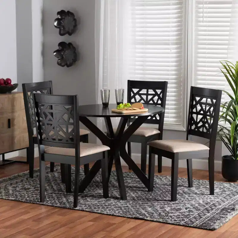 Salle à manger moderne en tissu et bois