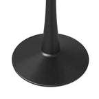 Table à manger ronde Bristol 35 avec plateau en pierre frittée et pied central en acier noir robuste pour cuisine et petits espaces
