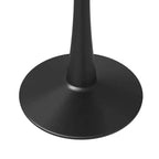 Table à manger ronde Bristol 35 avec plateau en pierre frittée et pied central en acier noir robuste pour cuisine et petits espaces