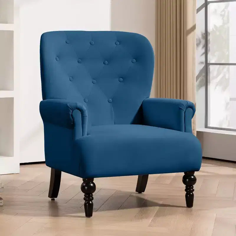 Fauteuil à oreilles en velours de 31 po de large