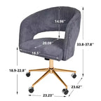 Chaise de bureau pivotante réglable en velours côtelé