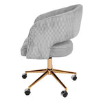 Chaise de bureau pivotante réglable en velours côtelé