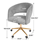 Chaise de bureau pivotante réglable en velours côtelé