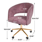 Chaise de bureau pivotante réglable en velours côtelé