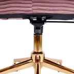 Chaise de bureau pivotante réglable en velours côtelé