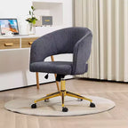 Chaise de bureau pivotante réglable en velours côtelé