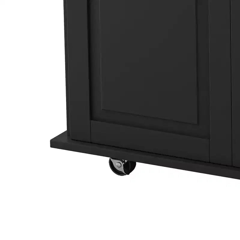 Îlot de cuisine sur roulettes, Desserte de cuisine avec roulettes verrouillables, 3 grands tiroirs, Armoire à 2 portes, Porte-torchon, Étagères réglables et Plateau spacieux