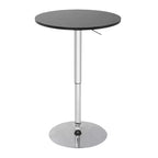 FDW Bar Table with Sleek Chrome Base and Black Top Perfect for for Dining Room Home Kitchen, Black