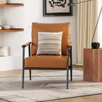 Fauteuil d'appoint Wayne en similicuir et métal, marron/noir
