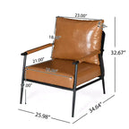 Fauteuil d'appoint Wayne en similicuir et métal, marron/noir