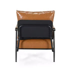 Fauteuil d'appoint Wayne en similicuir et métal, marron/noir