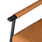 Fauteuil d'appoint Wayne en similicuir et métal, marron/noir