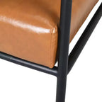 Fauteuil d'appoint Wayne en similicuir et métal, marron/noir