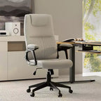 , chaise de bureau en cuir PU, 72,40 P x 66,00 L x 115,90-126,00 H cm, gris