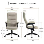 , chaise de bureau en cuir PU, 72,40 P x 66,00 L x 115,90-126,00 H cm, gris