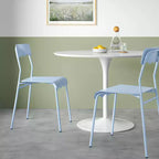 Chaise de salle à manger en métal ondulé -